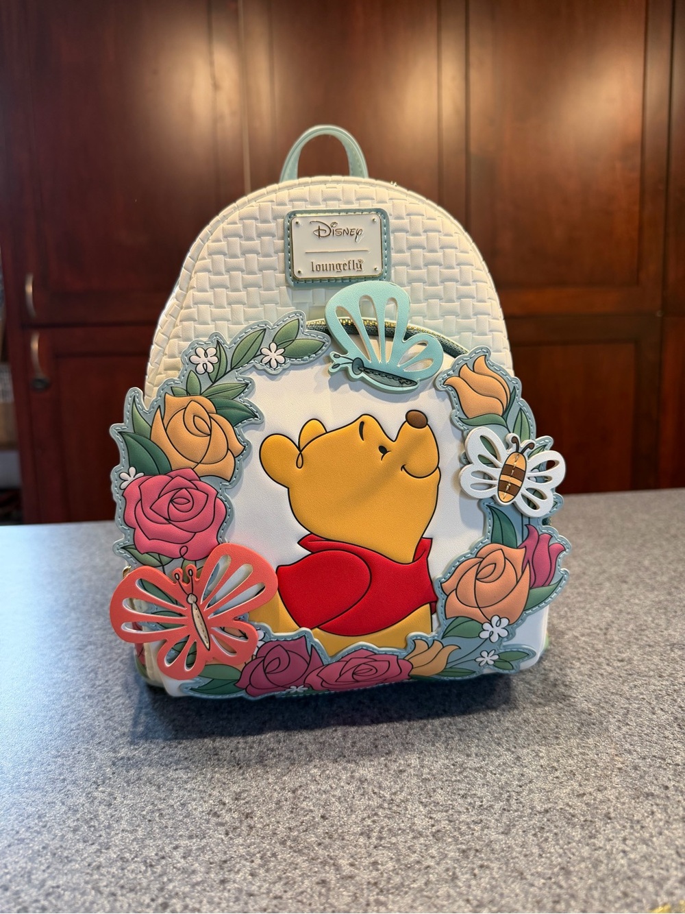 Loungefly White & Yellow Winnie the Pooh Floral Mini Backpack